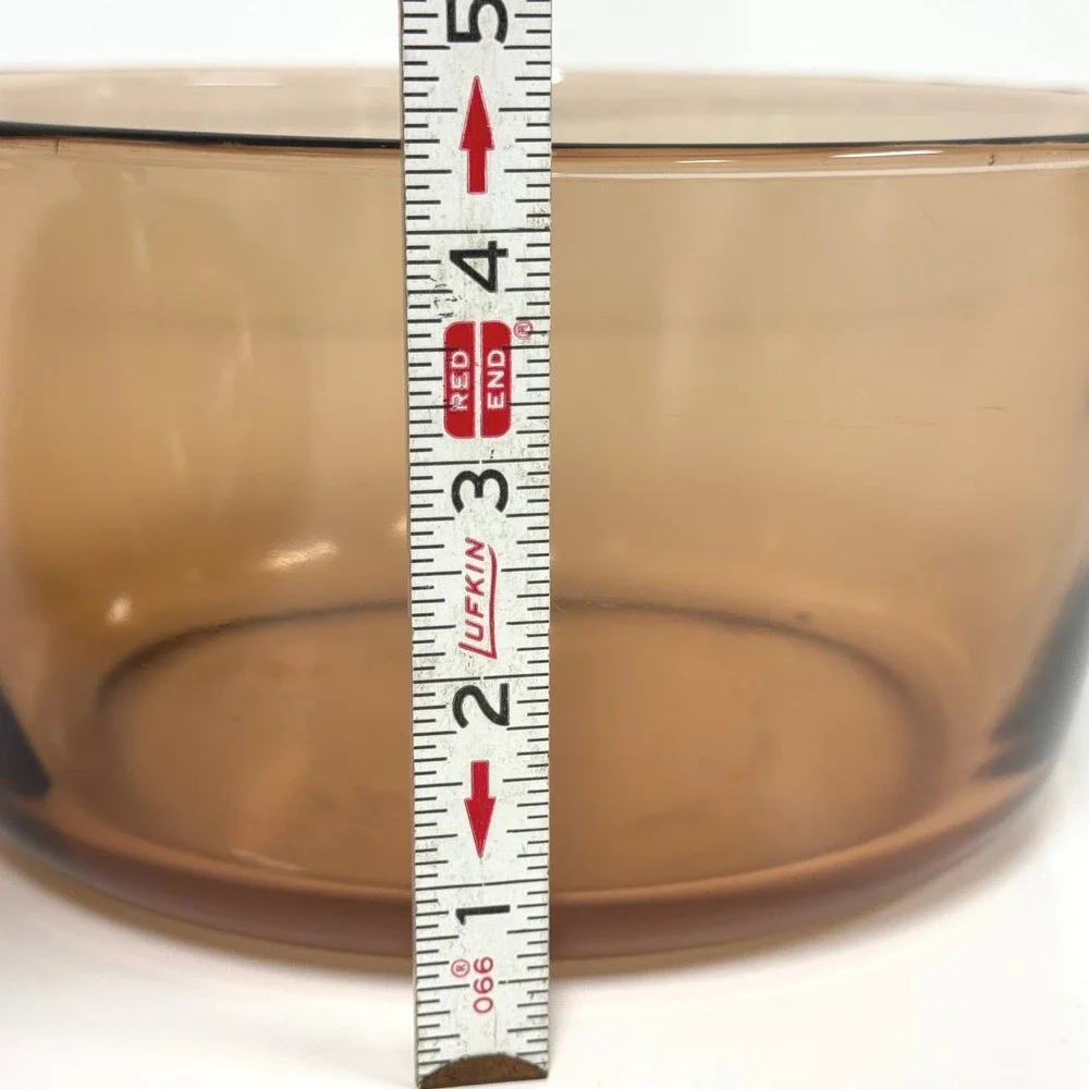 Vintage Vision Corning Amber Glass 2.5L Saucepan with Lid Made in USA